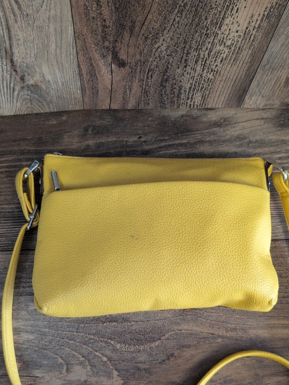 a new day Yellow Pebbled Crossbody Bag F314 - Picture 2 of 9